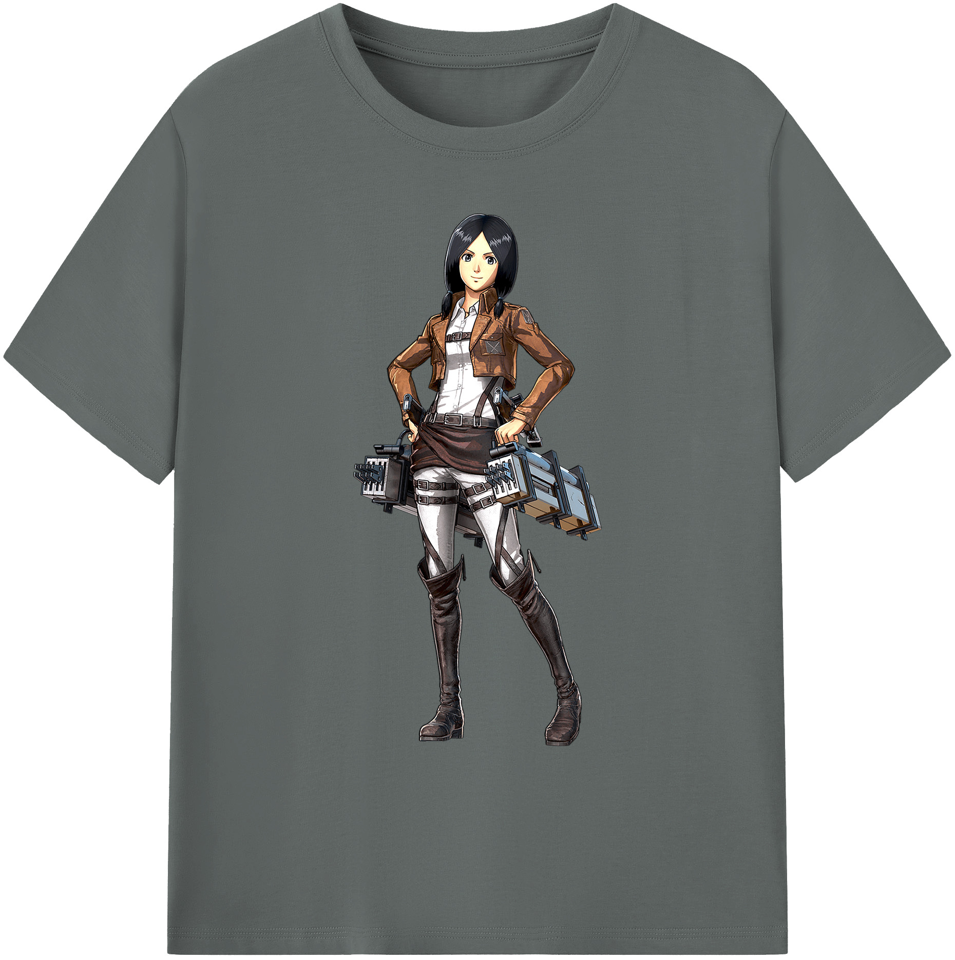 （画像用） 進撃の巨人 ミカサ·アッカーマン Attack on Titan Mikasa Ackerman 綿100％ メンズ半袖Tシャツ｜肌触りやわらか＆通気性